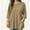 Khaki, variant on Oversized T-Shirts for Womens Blouses Spring Summer 3/4 Length Sleeve Tops Round Neck Solid Loose Shirts with pocket
