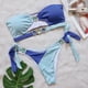 thumbnail image 3 of Conjunto de Bikini de diseño Floral 3D para mujer, traje de baño pequeño con realce, cintura alta, con un hombro descubierto, color negro y rosa, 2024, 3 of 5