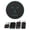 Black + Four-Piece Adapter Set, variant on Round Fast Wireless Charging Station for iPhone Samsung IPod TWS Earbuds Travel Charger and Desk Organizer Space Saving Efficient Power Transmission Sturdy Wireless Dock