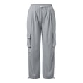 thumbnail image 6 of jiaxiM Girls Parachute Pants Kids Elastic Waist Wide Leg Cargo Pants Y2K Street Baggy Trousers with Pockets, 6 of 9