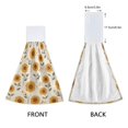 thumbnail image 3 of Yayeee Kitchen Hanging Hand Towels Set of 2 with Loop Bathroom Absorbent Tie Towel, Beige Sunflower Pattern, 3 of 7