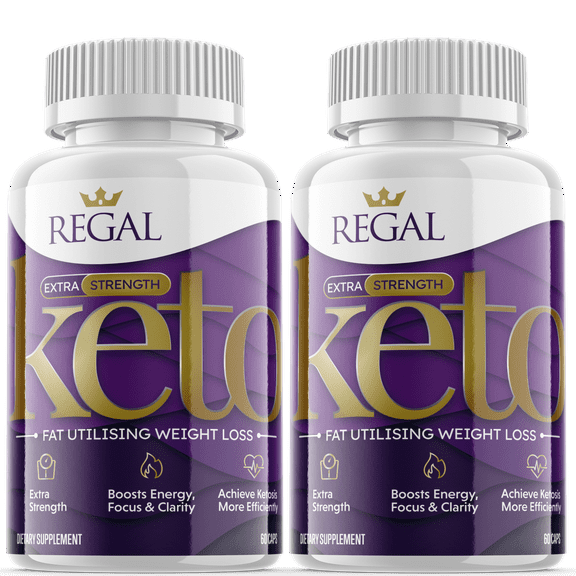 (2 Pack) Regal - Keto Supplement for Weight Loss - Energy & Focus Boosting Dietary Supplements for Weight Management & Metabolism - Advanced Fat Burn Raspberry Ketones Pills - 120 Capsules