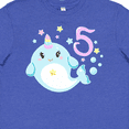 thumbnail image 4 of Inktastic Happy 5th Birthday with Cute Narwhal Stars and Bubbles Youth T-Shirt, 4 of 5