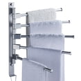 thumbnail image 3 of Toallero Perchero de acero inoxidable sin perforaciones Perchero de almacenamiento para baño Toallero plegable giratorio Artefacto de varias varillas, 3 of 5