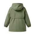 thumbnail image 4 of FSYBOA Girls Windbreaker Jackets, Waterproof Long Sleeve Comfortable Full Zip Hooded Outerwear Army Green Size 15-16T, 4 of 8