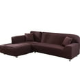 thumbnail image 1 of Stretch 2 Pieces L-Shaped Sofa Covers Anti-Slip Sectional Sofa Slipcovers Corner Sofa Cover Couch Protector with 2pcs Pillowcase Pure Color, 1 of 7
