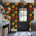 thumbnail image 3 of Peel and Stick Wallpaper Tropical Floral Botanical Dark Hibiscus Flowers Palm Wall Mural 17.7in x 9.8ft Self Adhesive Removable Wall Paper Renter Friendly Wallpaper for Nursery Bedroom Cabinets, 3 of 8