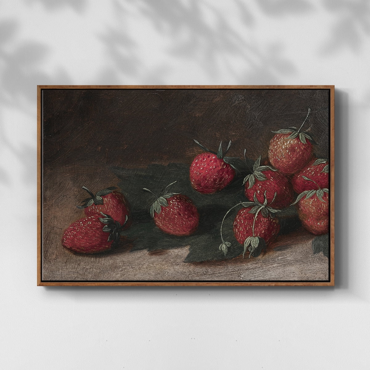 Vintage Botanical Print-XCVII By Wexford Home Framed in Walnut Wood Gallery Wrapped Canvas 17 in. x 25 in.