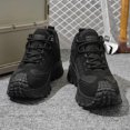 thumbnail image 4 of Men's Lace‑Up Mid‑Top Outdoor Hiking Shoes, Spliced Multi‑Panel Upper Footwear with Deep‑Lug Rugged Thick Outsole for Mountain Trekking and Field Outdoor Activities, 4 of 10