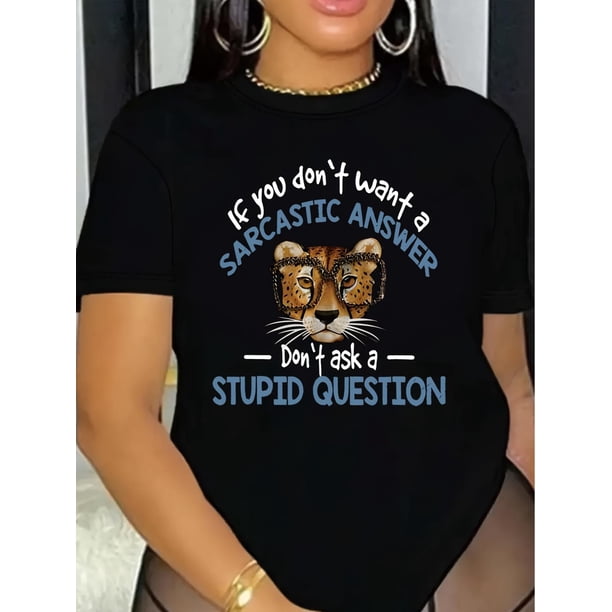 Camisetas con gráficos clásico para mujeres y adolescentes y niñas, playera de verano con estampado estéticoWomen's "If You Don't Want a Sarcasm" Graphic Tee - Casual Crew Neck Short Sleeve T-Shirt,