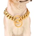 thumbnail image 1 of GHSDFBB Dogs Plated Gold Stainless Steel Curb Cuban Link Chain Necklace 12"-36" (12"), 1 of 7