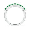 thumbnail image 2 of ANGARA Natural Square Emerald Semi Eternity Classic Wedding Ring in 14K White Gold for Women (Size-2.6mm) | May Birthstone, Birthday, Anniversary, Jewelry Gift for Women | Natural Emerald Ring, 2 of 10