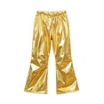 thumbnail image 2 of Chbgutlmr Kids Pants Metallic Performance Pants High Elastic Waist Bell Bottom Flare Pants Trendy Dressy Trousers, 2 of 5