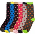 thumbnail image 4 of ToBeInStyle Women's Pack of 6 Fashion Printed Crew Sock - Polka Dots, 4 of 4