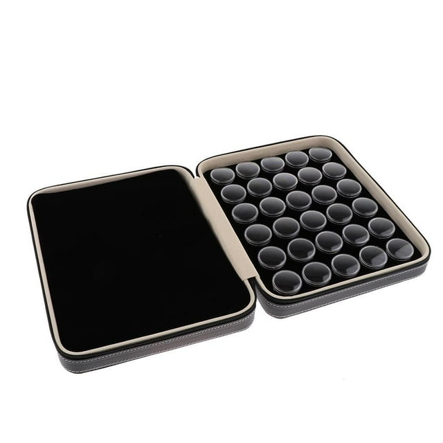 lionlar 60Pcs Gem Display Plastic Box Storage Case For Gemstones /Diamond/Jewelry Bead A All Black