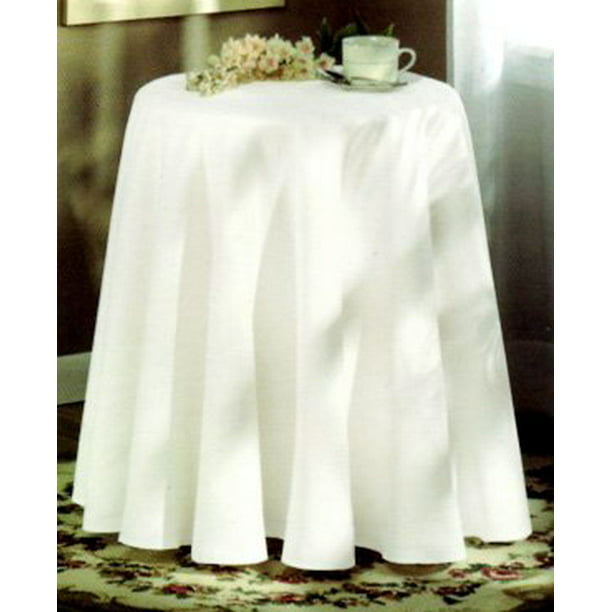 Concord 70 Round Tablecloth White, 70 Round Decorator Tablecloth