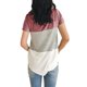 thumbnail image 2 of Camiseta con cuello redondo y rayas de triple color NQ L rojo ladrillo, 2 of 4