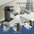 thumbnail image 5 of TVOFEK Black Waterfall Bathroom Faucet 1 or 3 Hole, Single Handle Bathroom Sink Faucet with Deck and Pop-up Drain for Lavatory Washbasin, 5 of 11