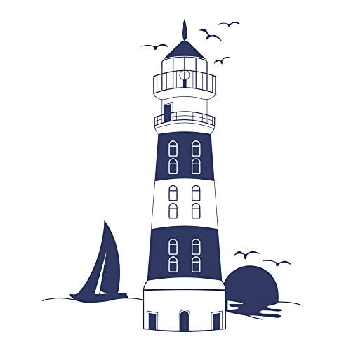 Decalmile Blue Lighthouse Wall Stickers Sunset Seagull Sailboat Decals Murals L And Stick Removable Vinyl Art For Living Room Bedroom Com - Lighthouse Wall Sticker Art Decalmile Blue Lighthouse Wall Stickers Sunset Seagull Sailboat Decals Murals L And Stick Removable Vinyl Art For Living Room Bedroom Com - Lighthouse Wall Sticker Art