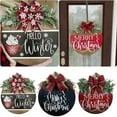 thumbnail image 4 of SIguan,Merry Chrismas For Door Decoration Hanging Winter Sign for Living Room Farmhouse Porch Indoor Outdoor Decorations Christmas New Year Red 11.*11.'', 4 of 6