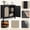 Black Wood Grain, variant on Accreate 31.5'' Small Rattan Buffet Cabinet Offers Ample Storage with Doors and Adjustable Shelves, Boho Farmhouse Coffee Bar Sideboard with Handle for Kitchen and Living Room Use