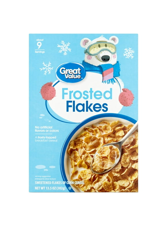 Great Value Frosted Flakes, Breakfast Cereal,13.5 oz