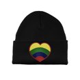 thumbnail image 1 of Gravity Threads Rainbow Heart Patch Cuffed Beanie - Black, 1 of 2