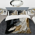 thumbnail image 2 of Designart "Reflections of Golden Waves V" Abstract Bedding Covert Set - Modern Black Bed Set With 2 Shams, 2 of 6