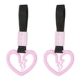 thumbnail image 1 of Uxcell 2Pcs Correas de Mango en Forma de Corazón Roto para Automóvil, Accesorios Colgantes de Advertencia para Parachoques, Encanto Drift para Decoración Interior y Exterior del Auto, Rosa, 1 of 6