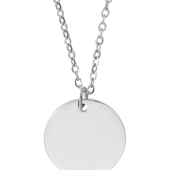 Zephyriana Stainless Steel Round Pendant Necklace for Men and Women, Stamping Blank Engravable Charm Pendant Necklace Jewelry Gifts for Birthday