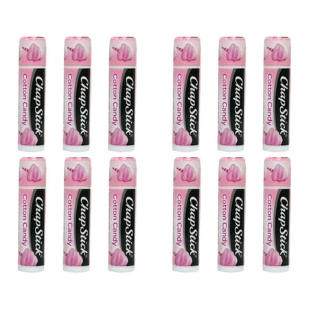 12 Pack ChapStick Lip Balm Cotton Candy Flavored 0.15 Ounce Tube