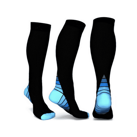 CBD Unisex Compression Socks Calf Shin Leg Running Fitness Stocking (Blue and