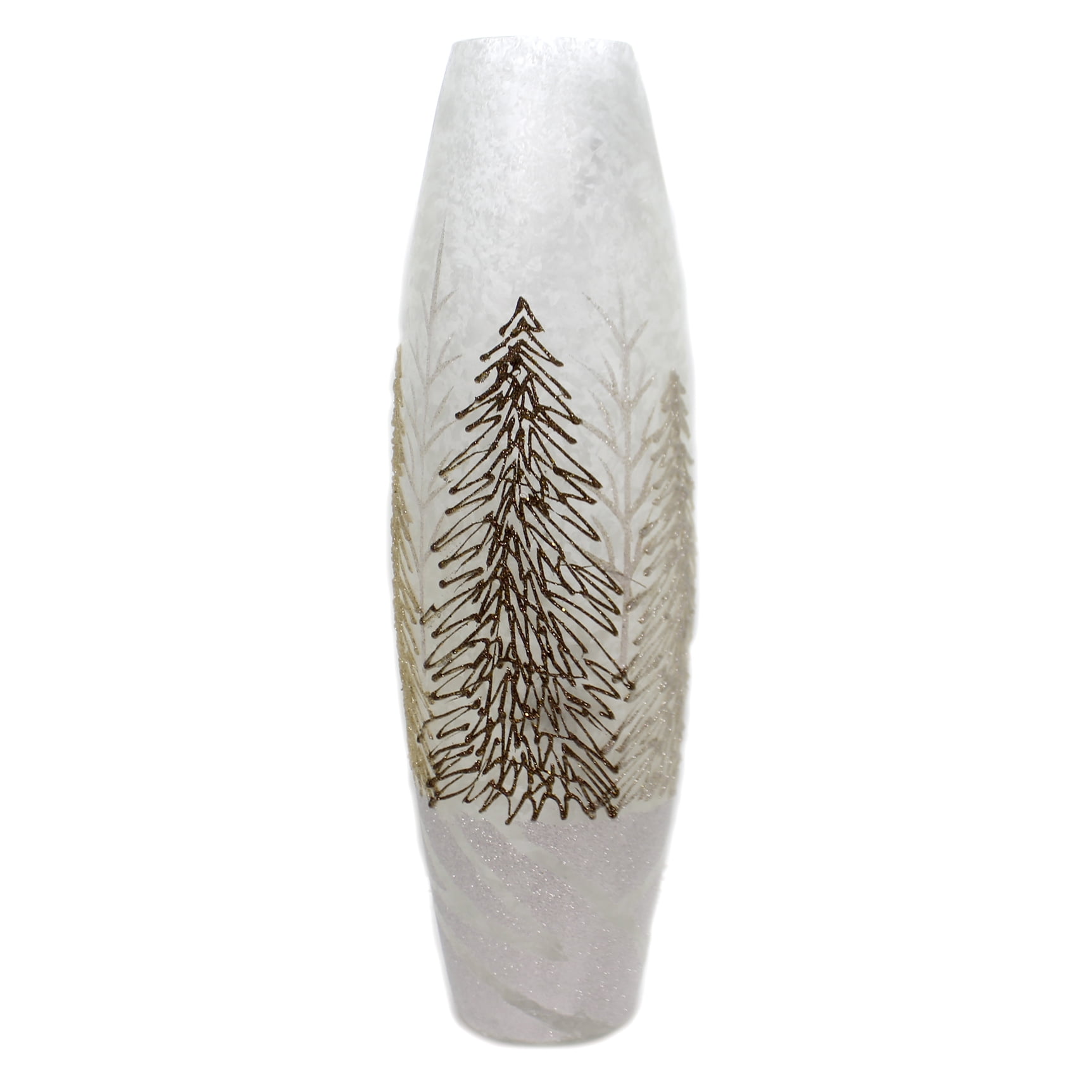 Stony Creek TREE COLOSSAL LIGHT GLASS VASE Glass Glittered Snow Gtn8228