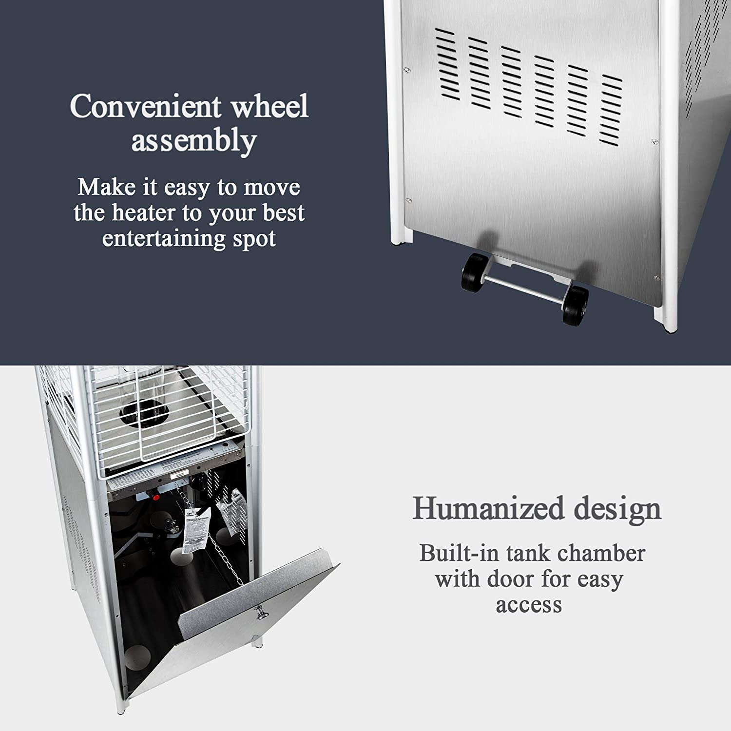 Pamapic 42,000 BTU Stainless Steel Propane Patio Heater photo 4