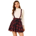 thumbnail image 1 of INSPIRE CHIC Falda De Tela Escocesa Gótica Para Mujer Faldas De Tirantes Desmontables De Cintura Alta Rojo azul M, 1 of 6