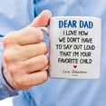thumbnail image 5 of Personalized Dad Mug I'm Your Favorite Child Coffee Mugs Cups 11oz 15oz Custom Name Fathers Day Birthday Christmas Gifts For Worlds Best Dad Daddy Father Papa Funny Gift From Daughter Son, 5 of 7