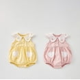 thumbnail image 3 of Ropa coreana de verano para bebé, mono sin mangas con corazón bordado para niñas pequeñas, bonito cuello Peter Pan, una pieza para niños de 0 a 3 años, 3 of 6