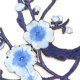 thumbnail image 3 of Billuyoard Parche adhesivo de tela bordada para planchar o coser apliques de flor de flor de ciruelo Tela de costura y artesanía azul real, 3 of 3