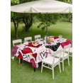 thumbnail image 3 of Outdoor Tablecloth with Umbrella Hole and Zipper, Romantic Love Rectangle Table Cloth 54x80 Inch Waterproof Tablecloth, Valentine's Day Cartoon Stars Heart Pink Red Picnic Table Cover for Patio, 3 of 7