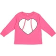 thumbnail image 3 of Inktastic Heart Shaped Baseball Boys or Girls Long Sleeve Toddler T-Shirt, 3 of 5