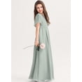 thumbnail image 2 of Drtj 2-14T Kids Teens Junior Bridesmaid Flower Girl Dresses Formal Dresses V-Neck Floor-Length Chiffon, 2 of 7