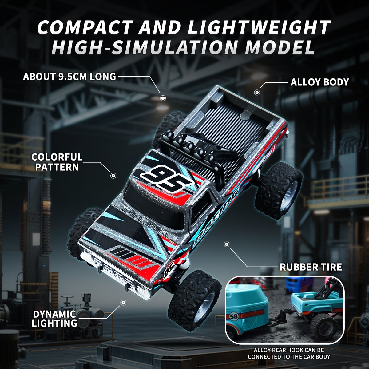 Mini Alloy RC Off - Road Trucks，2.4G Remote Control, Cool Lighting & 3 - Gear Power Adjustment，Kids' Racing Toy Cars