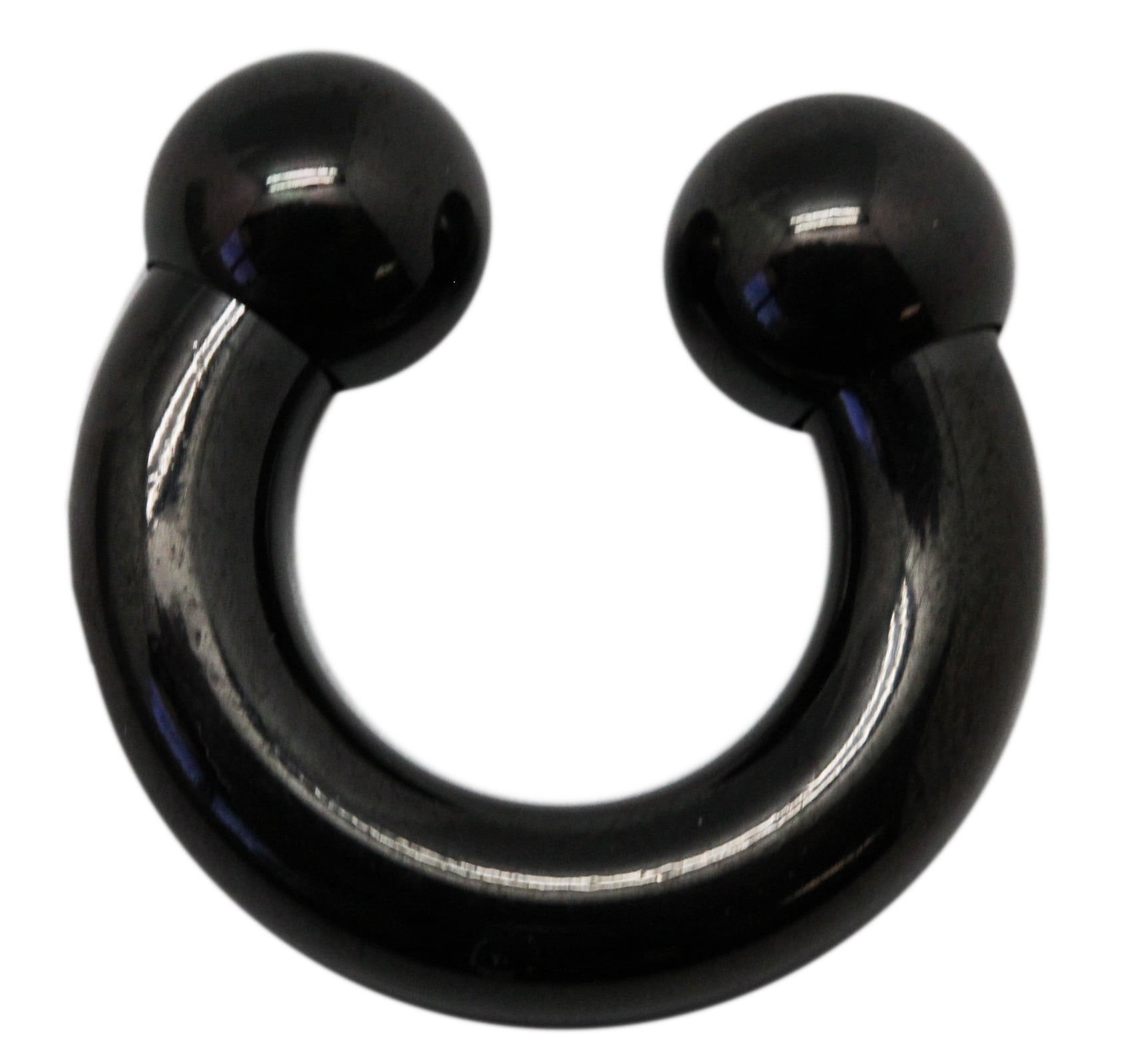 Body Jewelry Glossy Black Horseshoe Septum Ring (5 mm, 4 Gauge) 1