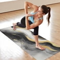 thumbnail image 6 of Black White Gray Gold Marble Pattern Hot Yoga Mat Towel Non Slip for Hot Yoga - Quick-Drying Yoga Mat Cover with 4 Corner Pockets with Travel Bag - Hot Yoga Towel Non Slip 70"x26", 6 of 6
