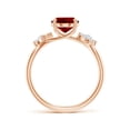 thumbnail image 2 of ANGARA Lab Grown 2 Ct Oval Ruby Butterfly Engagement Ring for Women in 14K Rose Gold (Size-9x7mm) | July Birthstone, Birthday, Anniversary, Jewelry Gift for Women | Lab-Grown Ruby Ring, 2 of 8