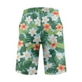 thumbnail image 4 of WTOBBY Men's Large Casual Loose Sports Shorts, Hawaiian Print Design, Beach Pants with Breathable Fabric for Summer Comfort,Light Green 3XL, 4 of 5