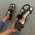 thumbnail image 5 of Anuirheih Women's Summer Sandals Fashion Casual Open Head Clip Toe Flat Beach Slippers Sandals Women (Black), 5 of 5