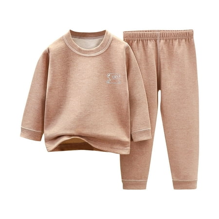 

Atogsazn Children s Feleece Lining Winter 2 Piece Clothes Set Kids Fuzzy Long Sleeve Pullover Sweatshirt and Pants Set Khaki 10-12 Years on Clearance