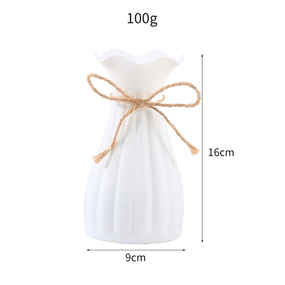 FEOLGEHLY Plastic Flower Vases for Centerpieces, Home Indoor Desk Decor, Modern Style Pot for Wedding Housewarming Gift, Garden Living room Front Porch Patio Yard Or Deck Decoration, White
