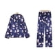 thumbnail image 3 of Conjunto completo de pijamas Qarigey azul para mujer pijama L, 3 of 6